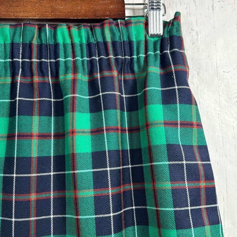 J.Crew Plaid Wool Mini Skirt Green Navy Tartan Preppy Classic 0 Academia Holiday - Picture 3 of 13